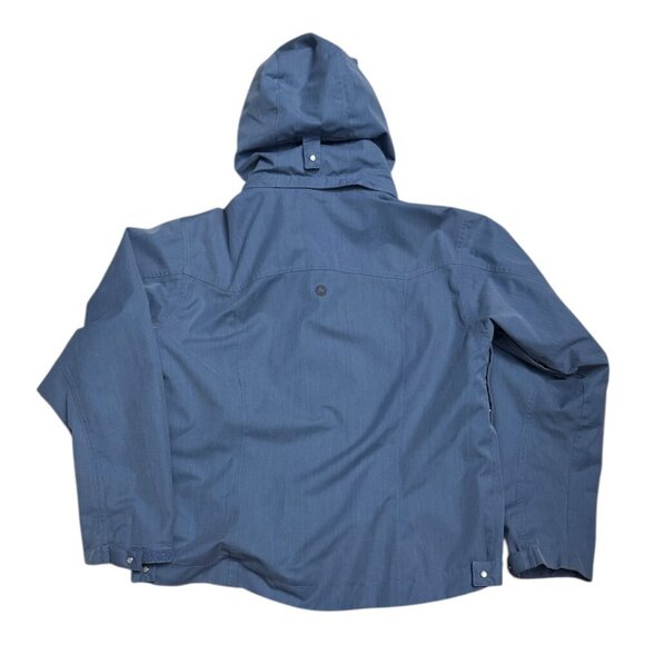 MARMOT Waterproof Outdoor Windbreaker Blue Rain Jacket w Hood Womens XL - Picture 3 of 7